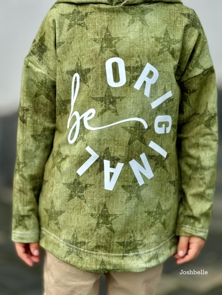 Bügelbild - " be Original - WEISS " Größe nach Auswahl